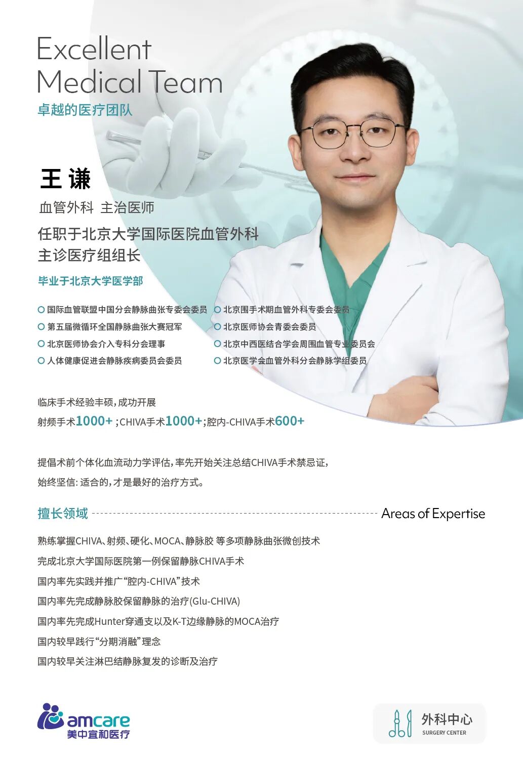 Dr. Wang Qian, vascular surgeon at AMCARE Beijing Vascular Surgery Clinic